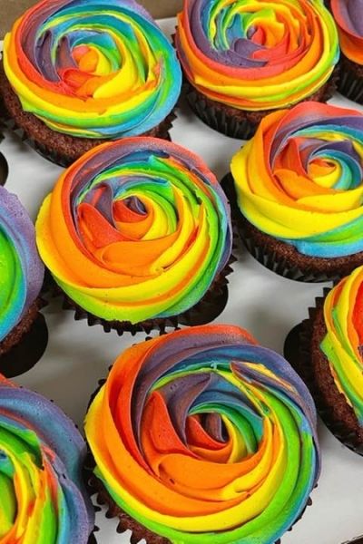 custom order rainbow cupcake