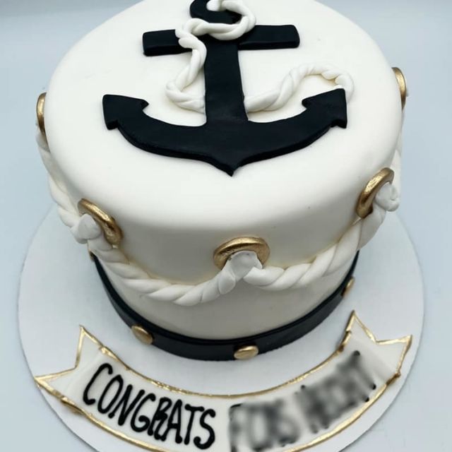 WASHINGTON (October 12, 2018) The Navy's birthday cake on display during a  visit of Honor Flight Bay Area (California) to the National Museum of the  U.S. Navy. Naval History and Heritage Command (